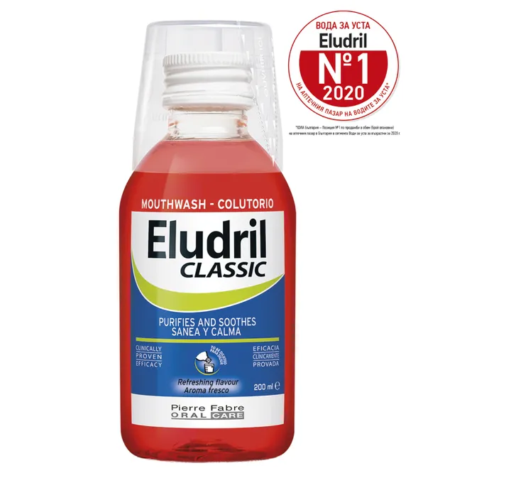 ELUDRIL GUMS вода за уста — опаковка